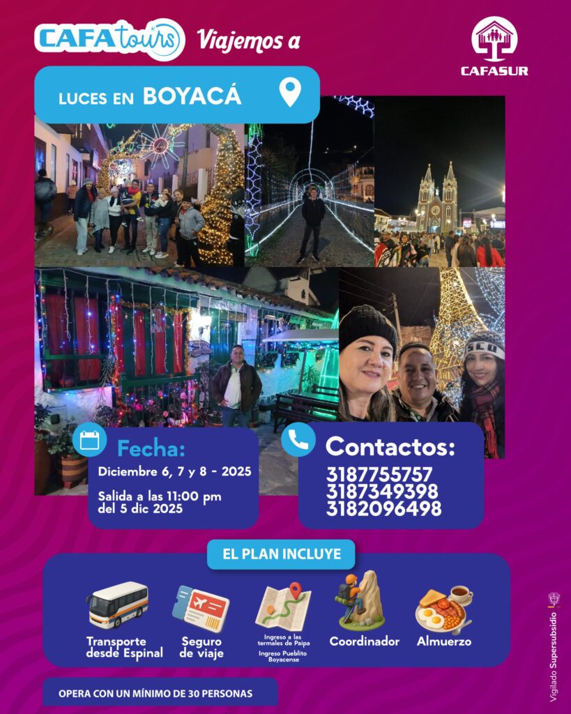 VIAJE A LUCES EN BOYACA, DICIEMBRE 6 AL 8 DEL 2025