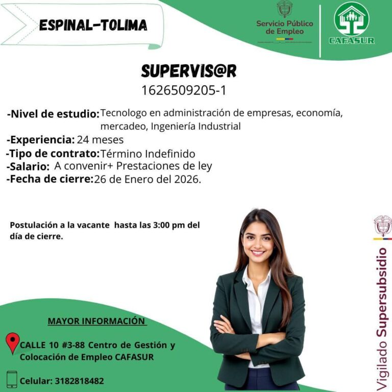 OFERTA LABORAL SUPERVISOR