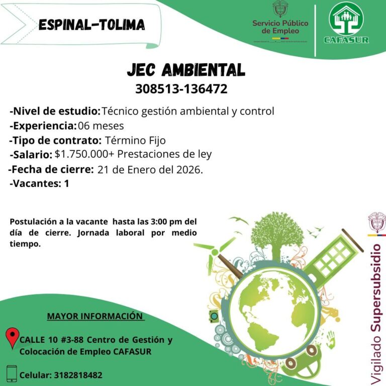 OFERTA LABORAL JEC AMBIENTAL