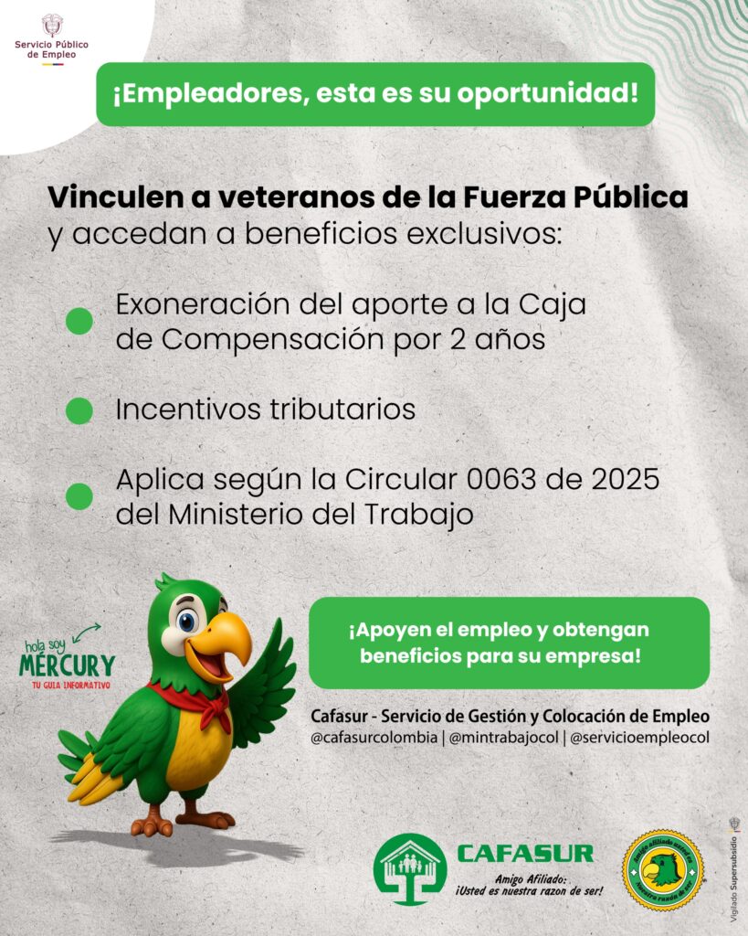 INFORMACIÓN PARA VETERANOS DE LA FUERZA PUBLICA