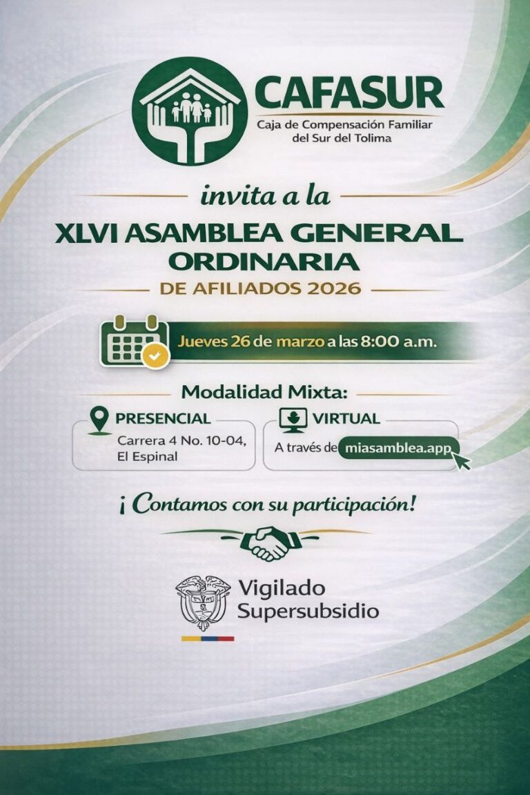 Invitación a la asamblea XLVI general ordinaria de afiliados 2026